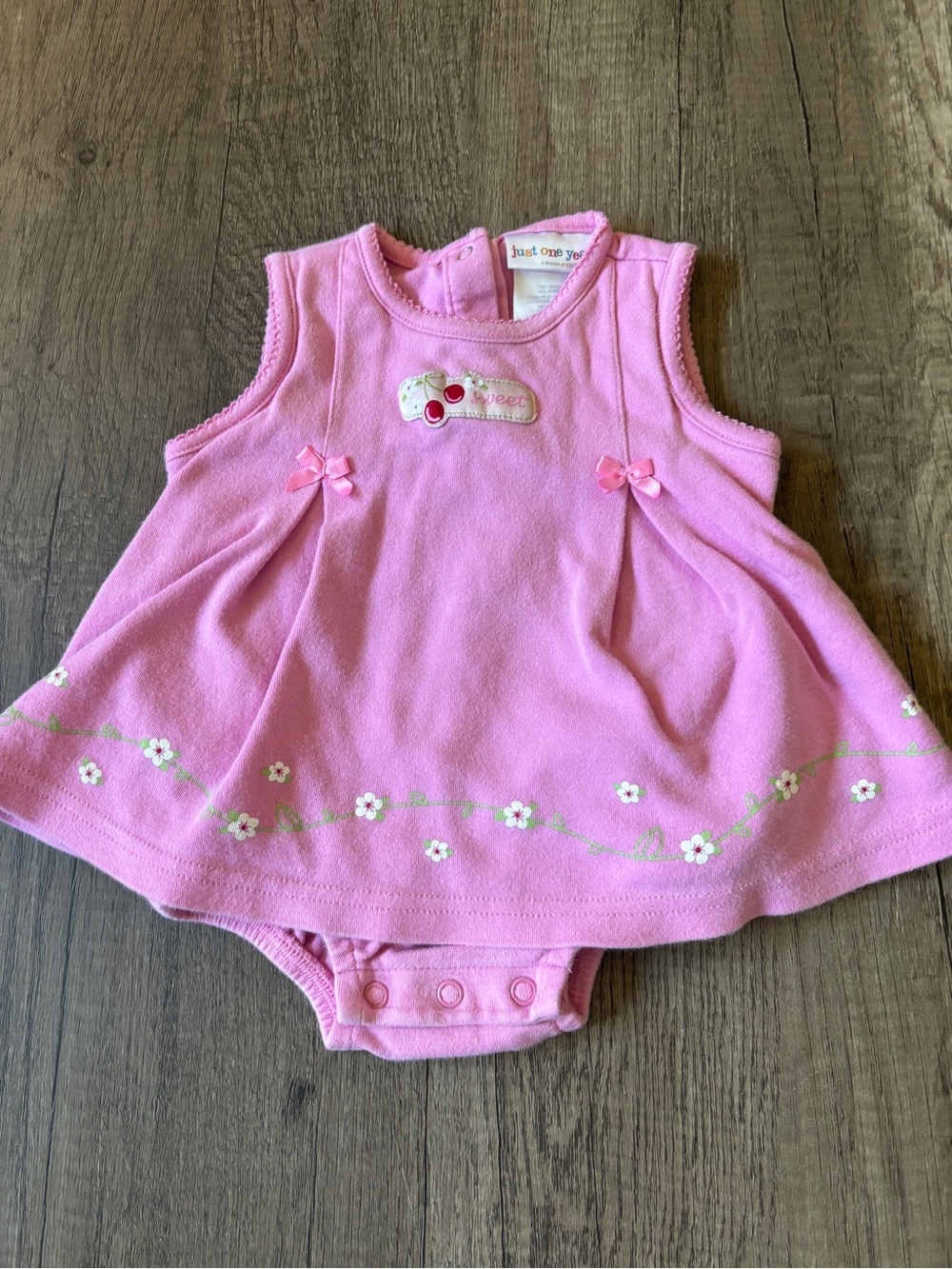 Vintage 2000s Y2K Carters Baby Clothes Bubble Romper Dress Cherry Fruit Outfit